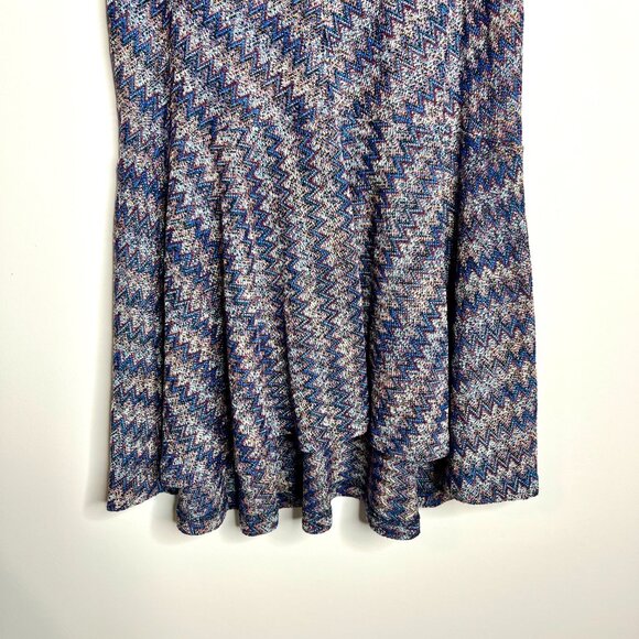 Anthropologie Maeve Westwater Knit Chevron Stripe Drop Waist Dress Retro Boho M - Picture 8 of 10